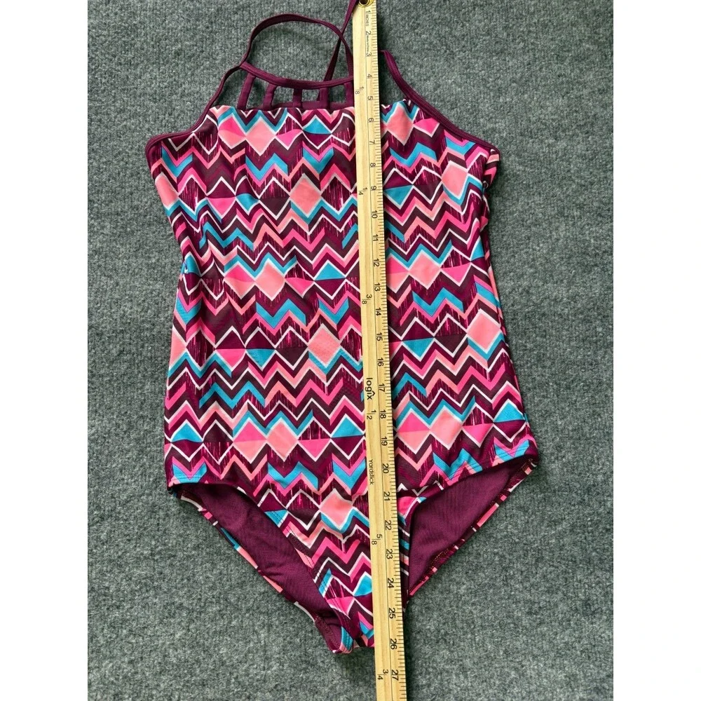 JUSTICE SWIMSUIT Girls Size 18 One Piece Purple Bathing Suit